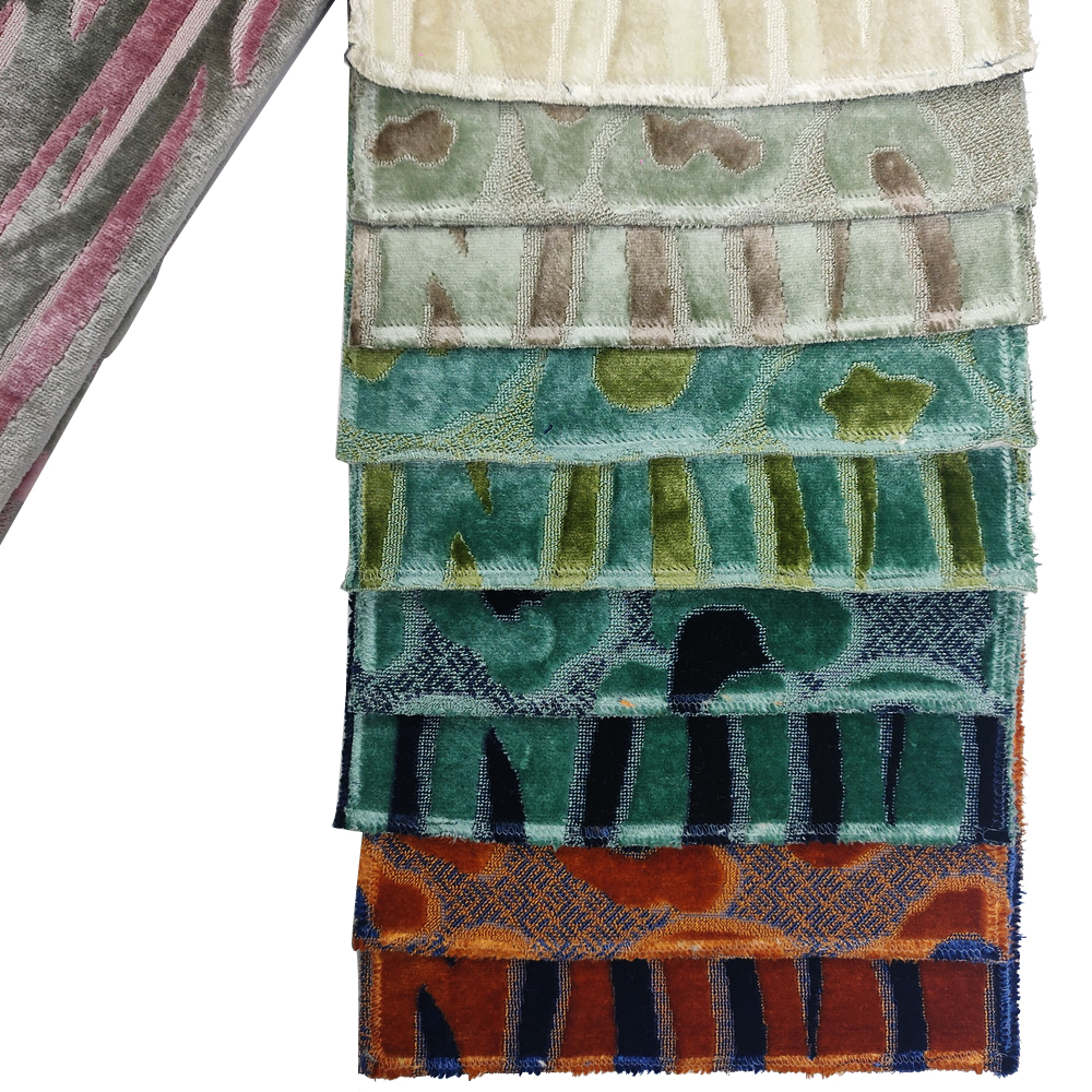 Différents conceptions de motifs deux couleurs Jacquard Coupte Pile Velvet Canapa Tissu 