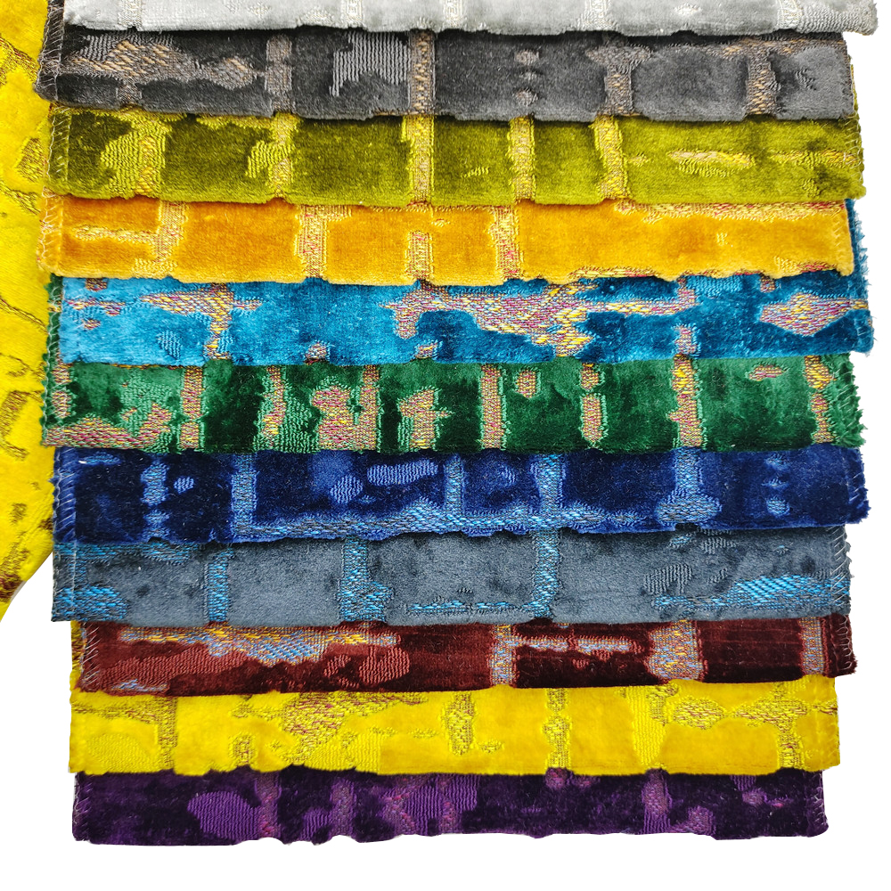 Tissu de canapé en velours à pile coupé en polyester lourd