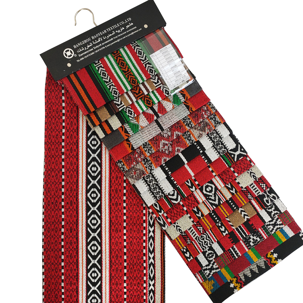 Tissu de style arabe rouge et noir Jacquard sadu pour le textile de meubles de canapé